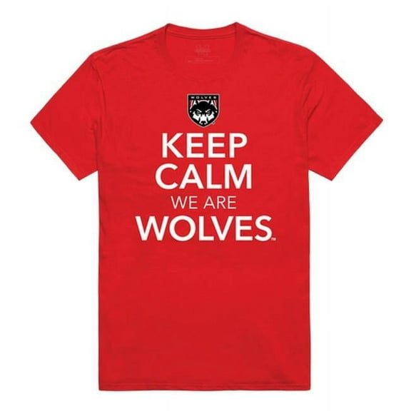 W Republic 523-406-RED-03 Western Oregon University Keep Calm T-Shirt, Red - Large