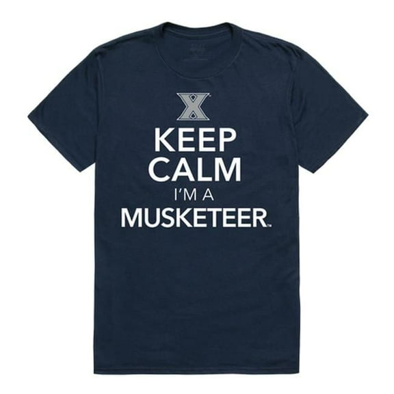 W Republic 523-417-BGT-05 Xavier University Men Keep Calm T-Shirt, Navy - 2XL