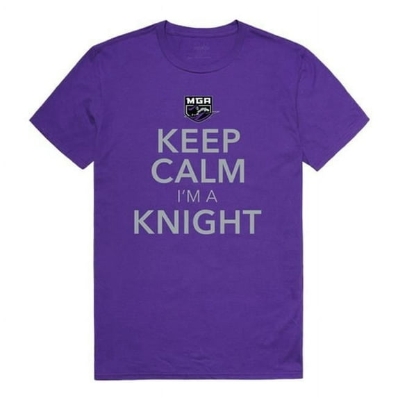 W Republic 523-420-328-05 Middle Georgia State University Men Keep Calm T-Shirt, Purple - 2XL
