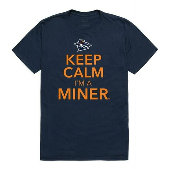 W Republic 523-434-BGT-04 The University of Texas at El Paso Men Keep Calm T-Shirt, Navy - Extra Large