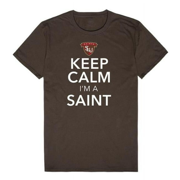 W Republic 523-460-BRN-01 NCAA St Lawrence Saints Keep Calm T-Shirt, Brown - Small