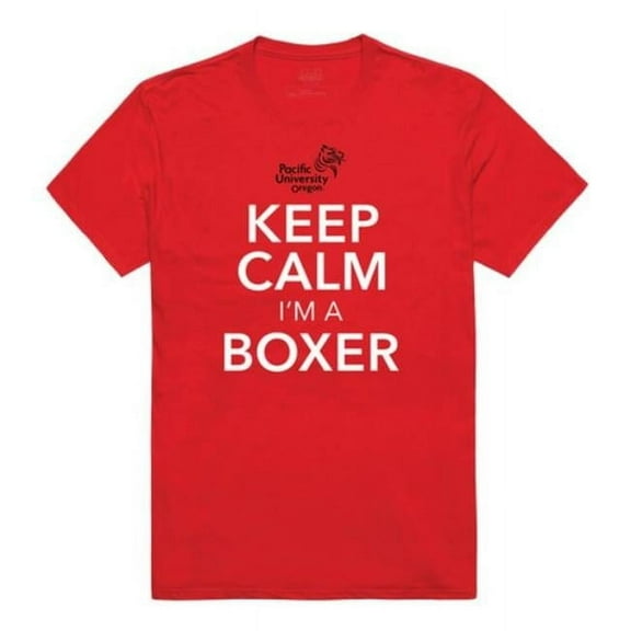 W Republic 523-567-RED-03 Pacific University Boxers Keep Calm T-Shirt, Red - Large