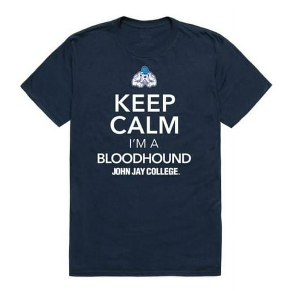 W Republic 523-656-NVY-05 John Jay College Bloodhounds Keep Calm T-Shirt, Navy - 2XL