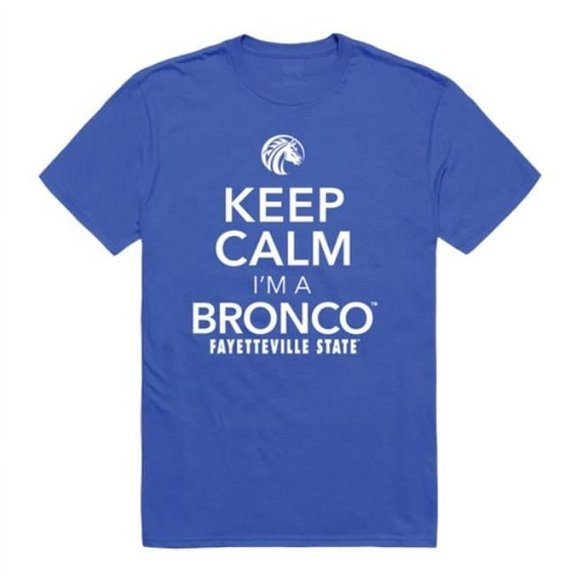 W Republic 523-716-RYL-02 Fayetteville State University Broncos Keep Calm T-Shirt, Royal - Medium