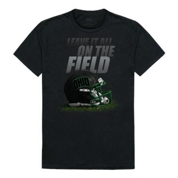 W Republic 524-360-BLK-04 Men Ohio Bobcats Gridiron T-Shirt, Black - Extra Large