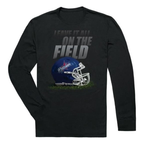 W Republic 525-306-BLK-01 Francis Marion Patriots Gridiron Long Sleeve T-Shirt, Black - Small