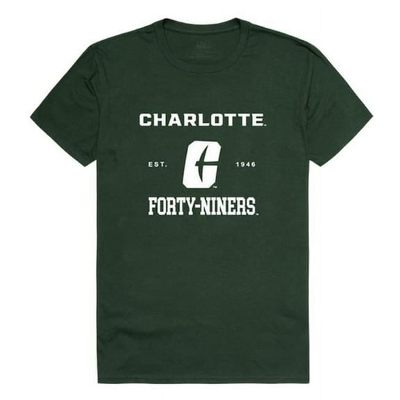 W Republic 526-194-FOR-04 University of North Carolina at Charlotte Men Seal T-Shirt, Forest White - Extra Large