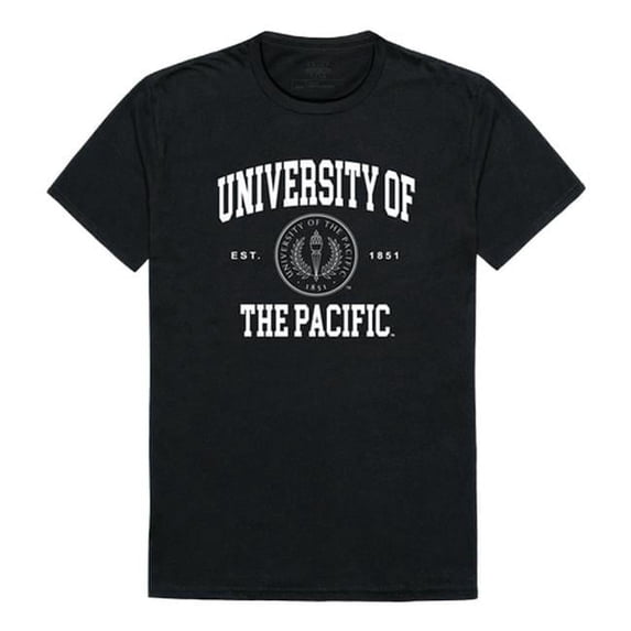 W Republic 526-248-BLK-05 University of the Pacific Seal T-Shirt, Black & White - 2XL