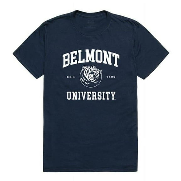 W Republic 526-265-NVY-02 Belmont University Men Seal T-Shirt, Navy - Medium