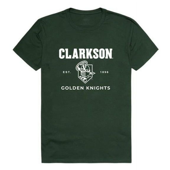 W Republic 526-281-FOR-03 Clarkson University Men Seal T-Shirt, Forest White - Large