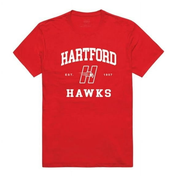 W Republic 526-310-RED-02 University of Hartford Men Seal T-Shirt, Red - Medium