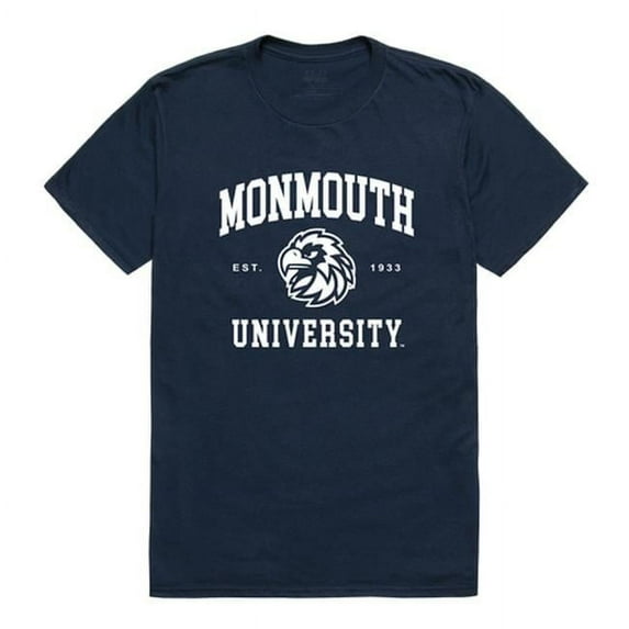 W Republic 526-345-NVY-02 Monmouth University Seal T-Shirt, Navy - Medium