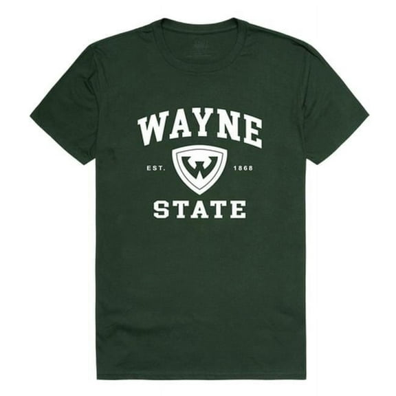 W Republic 526-400-FOR-04 Wayne State University Seal T-Shirt, Forest White - Extra Large