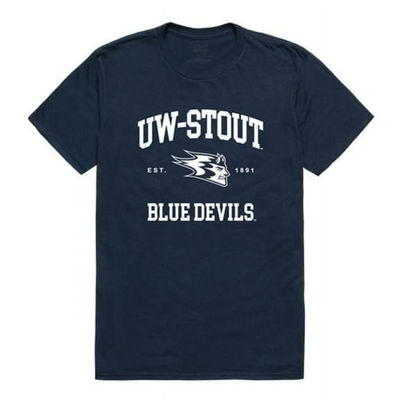 W Republic 526-413-NVY-02 University of Wisconsin-Stout Seal T-Shirt, Navy - Medium