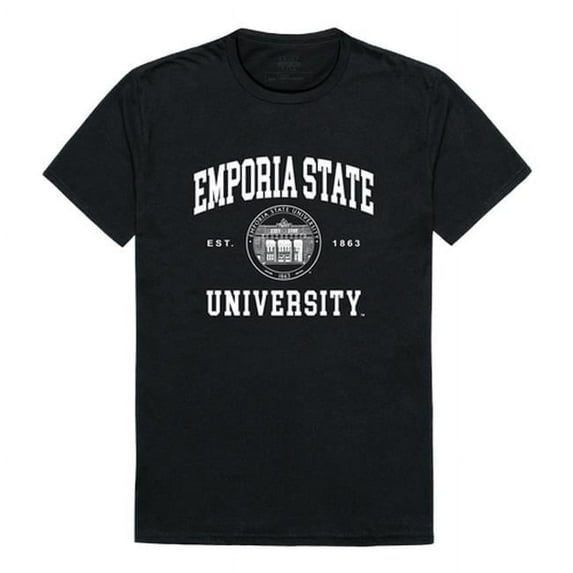 W Republic 526-423-BLK-04 Emporia State University Seal T-Shirt, Black & White - Extra Large