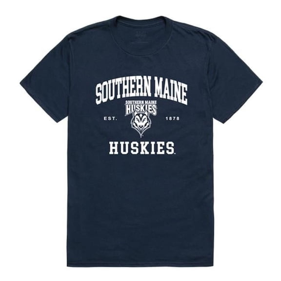 W Republic 526-459-NVY-03 NCAA Southern Maine Huskies Seal T-Shirt, Navy - Large