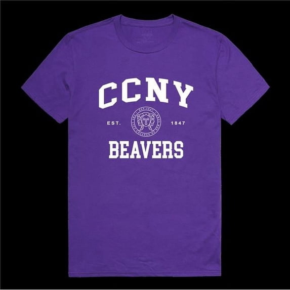 W Republic 526-633-PUR-01 City College of New York Beavers Seal T-Shirt, Purple - Small