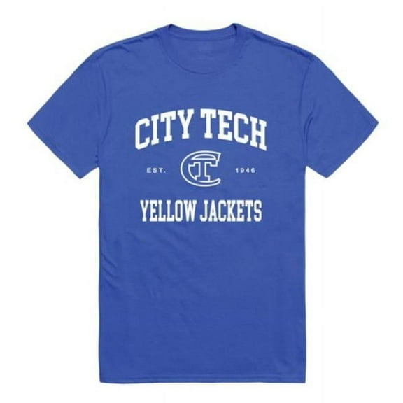 W Republic 526-664-RYL-01 New York City College of Technology Yellow Jackets Seal T-Shirt, Royal - Small