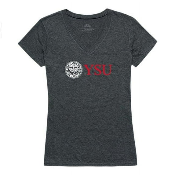 W Republic 529-159-HCH-03 Youngstown State University Women Institutional Short Sleeve T-Shirt, Heather Charcoal - Large
