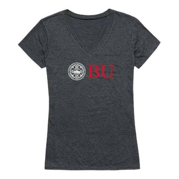 W Republic 529-212-HCH-01 Boston University Women Institutional T-Shirt, Heather Charcoal - Small