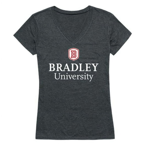 W Republic 529-270-HCH-03 Bradley University Women Institutional Short Sleeve T-Shirt, Heather Charcoal - Large