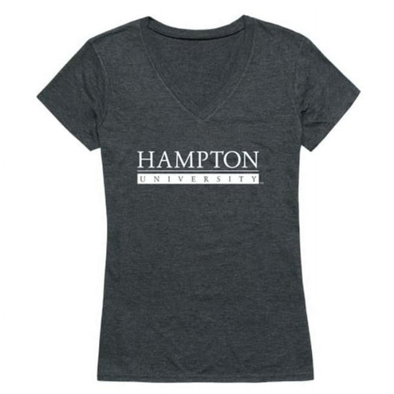 W Republic 529-489-HCH-04 Hampton University Pirates Women Institutional T-Shirt, Heather Charcoal - Extra Large