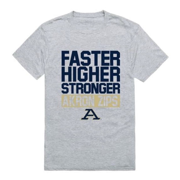 W Republic 530-100-HG2-05 University of Akron Zips Workout T-Shirt, Heather Grey - 2XL