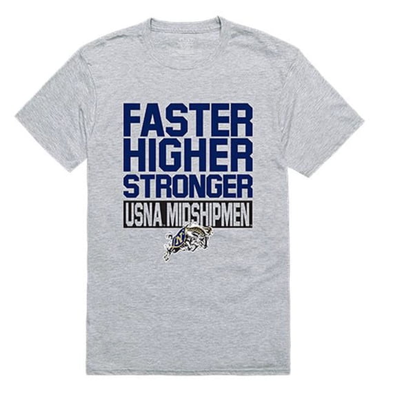 W Republic 530-136-HGY-02 United States Naval Academy Men Workout T-Shirt, Heather Grey - Medium