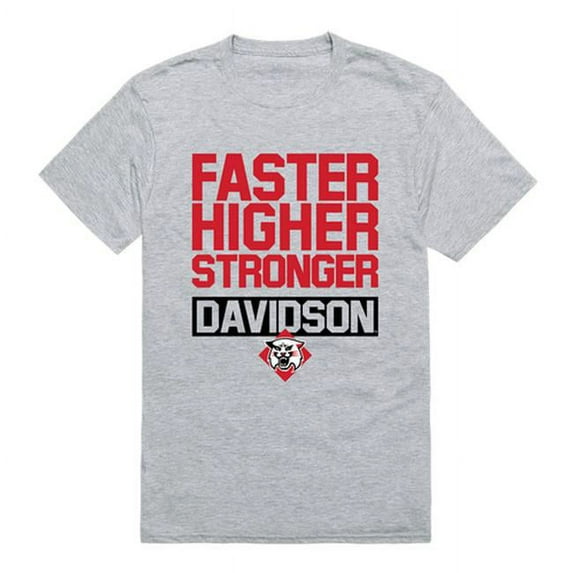 W Republic 530-288-HGY-01 Davidson College Men Workout T-Shirt, Heather Grey - Small