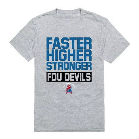 W Republic 530-300-HGY-05 Fairleigh Dickinson University Men Workout T-Shirt, Heather Grey - 2XL
