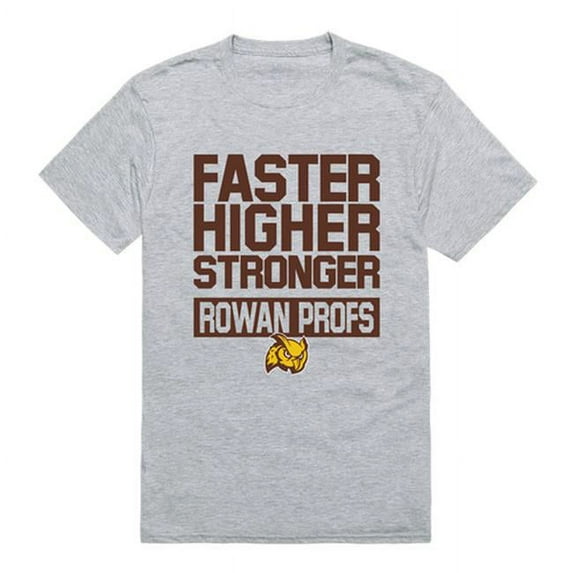 W Republic 530-371-HGY-02 Rowan University Workout T-Shirt, Heather Grey - Medium
