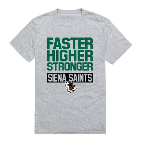 W Republic 530-379-HGY-02 Siena College Workout T-Shirt, Heather Grey - Medium