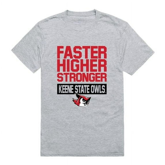 W Republic 530-453-HGY-02 NCAA Keene St College Owls Workout T-Shirt, Heather Gray - Medium
