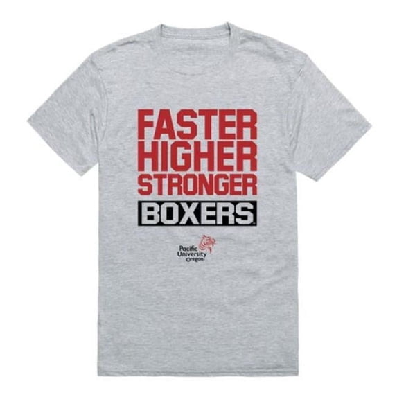 W Republic 530-567-HGY-01 Pacific University Boxers Workout T-Shirt, Heather Grey - Small