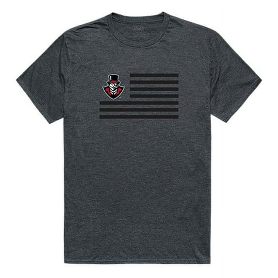 W Republic 531-105-HCH-03 Austin Peay State University Men Flag T-Shirt, Heather Charcoal - Large