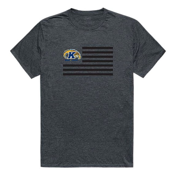 W Republic 531-128-HCH-03 Kent State University Men Flag T-Shirt, Heather Charcoal - Large