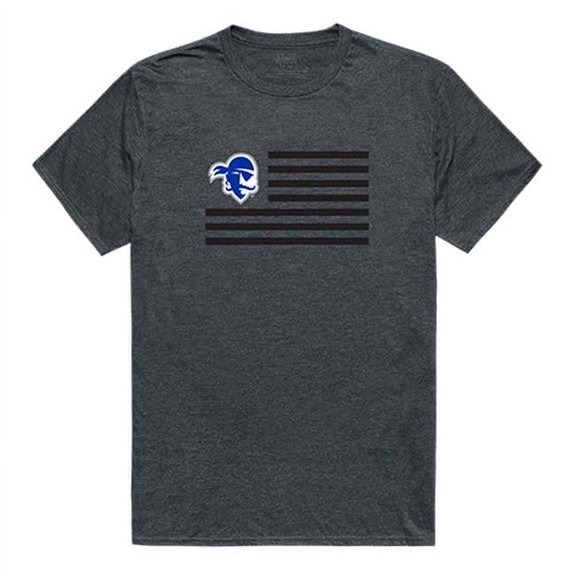 W Republic 531-147-HCH-05 Seton Hall University Men Flag T-Shirt, Heather Charcoal - 2XL