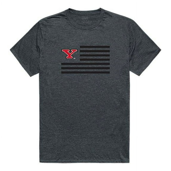 W Republic 531-159-HCH-04 Youngstown State University Men Flag T-Shirt, Heather Charcoal - Extra Large