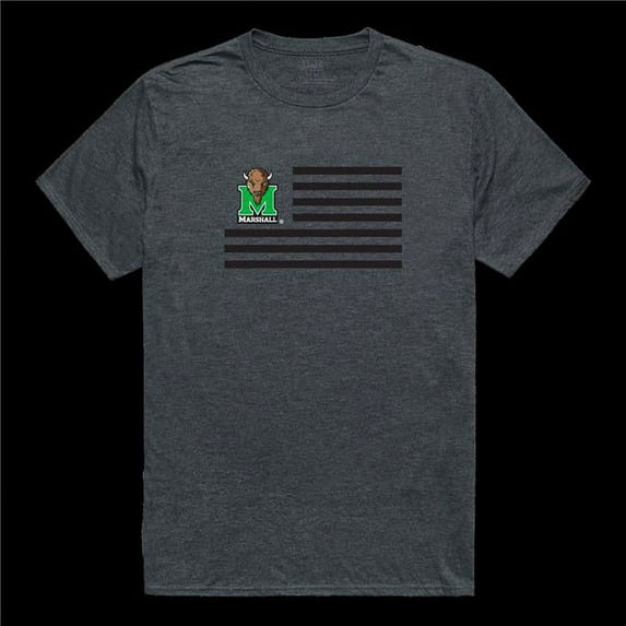 W Republic 531-190-HCH-03 Marshall University Flag T-Shirt, Heather Charcoal 2 - Large