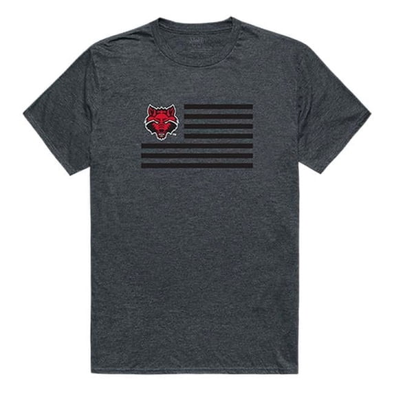 W Republic 531-211-HCH-02 Arkansas State University Flag T-Shirt, Heather Charcoal 2 - Medium