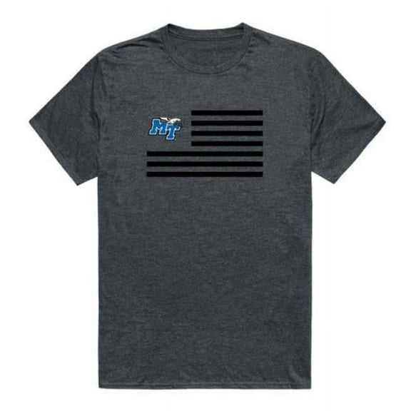W Republic 531-223-HC2-04 Middle Tennessee State University Blue Raiders Flag T-Shirt, Heather Charcoal - Extra Large