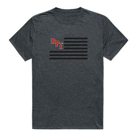W Republic 531-367-HCH-05 Rensselaer Polytechnic Institute Flag T-Shirt, Heather Charcoal 2 - 2XL