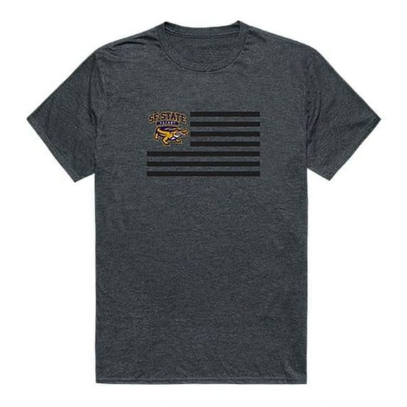 W Republic 531-376-HCH-01 San Francisco State University Flag T-Shirt, Heather Charcoal 2 - Small