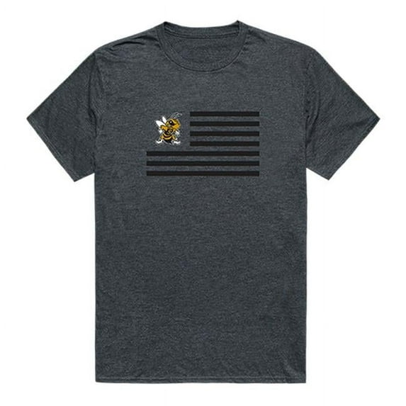 W Republic 531-404-HCH-04 West Virginia State University Flag Short Sleeve T-Shirt, Heather Charcoal - Extra Large