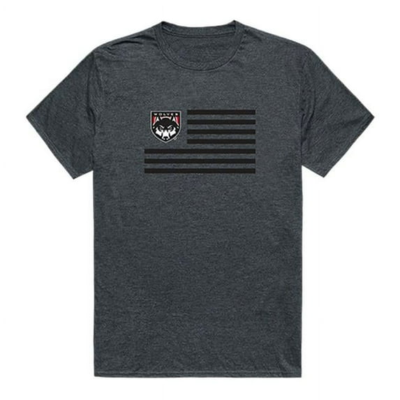 W Republic 531-406-HCH-02 Western Oregon University Flag Short Sleeve T-Shirt, Heather Charcoal - Medium