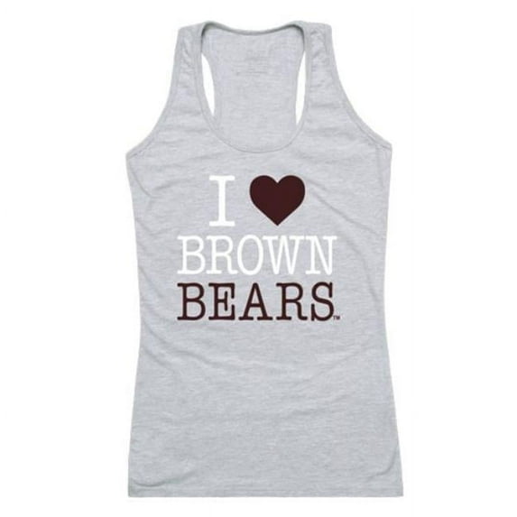 W Republic 532-106-HG2-03 Brown University Bears Women I Love Tank Top, Heather Grey - Large