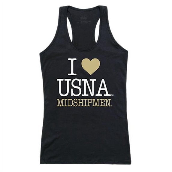W Republic 532-136-BLK-04 United States Naval Academy Love Tank for Women, Black & White - Extra Large