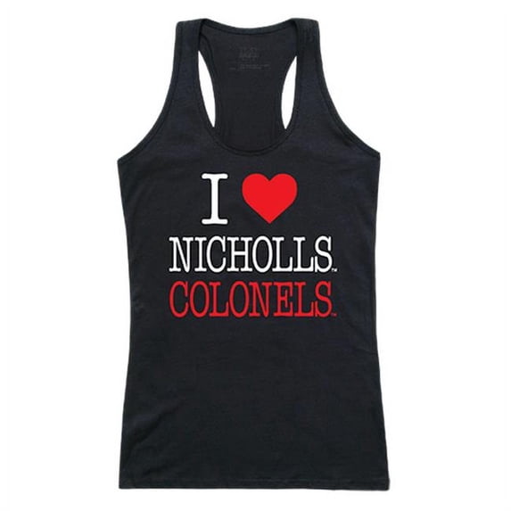 W Republic 532-138-BLK-03 Nicholls State University Love Tank for Women, Black & White - Large