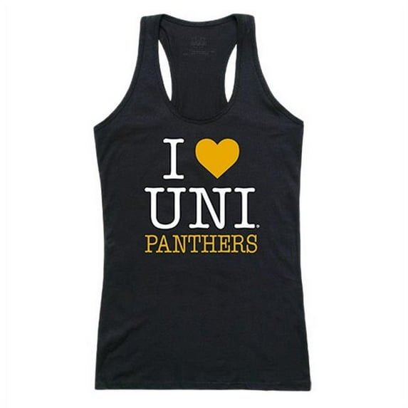 W Republic 532-143-BLK-03 University of Northern Iowa Love Tank for Women, Black & White - Large