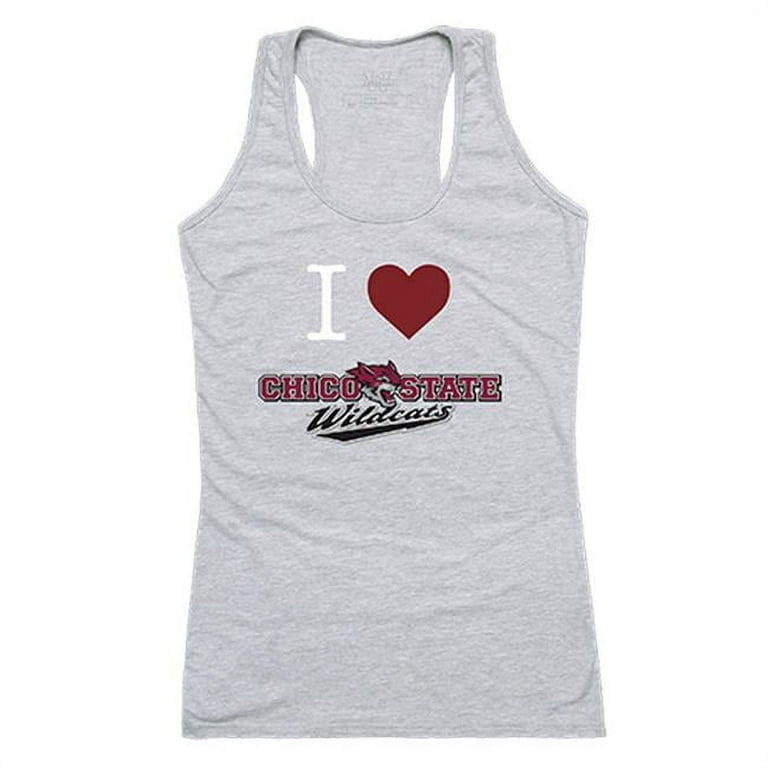 W Republic 532-163-HGY-04 California State University, Chico Women I  Love Tank Top, Heather Grey - Extra Large 